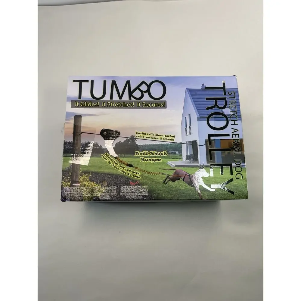 Tumbo Xtreme 100ft Stretch Aerial Dog Trolley Tie Out System Open Box